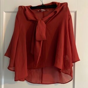 Forever 21 Contemporary Tie-Front sheer Blouse